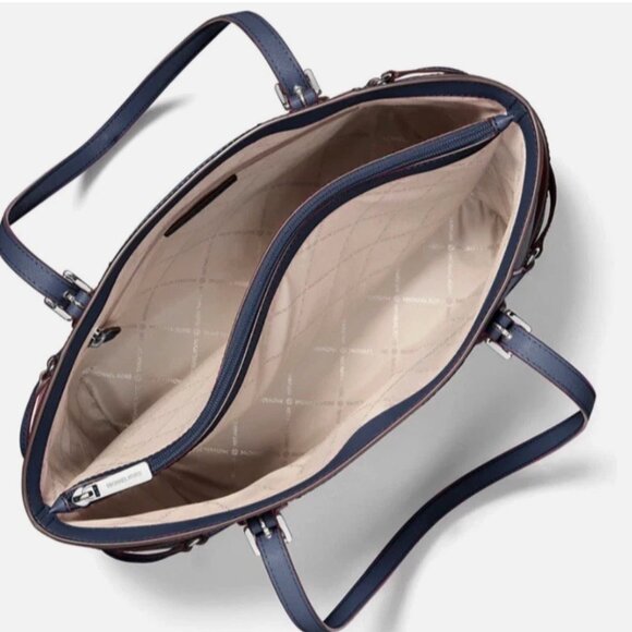 New Michael Kors Voyager Large Saffiano Leather Tote Navy - Picture 3 of 3